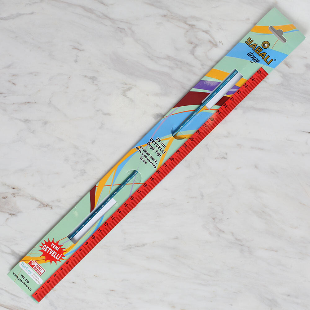 Yabalı 4 mm 35 cm Mavi Cetvelli Örgü Tığı - YBL-348